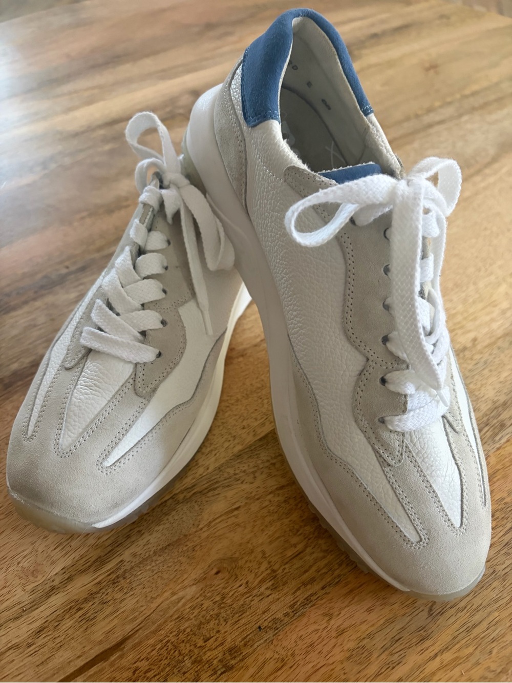 Paul Green Casual White & Blue Suede & Leather Sneakers